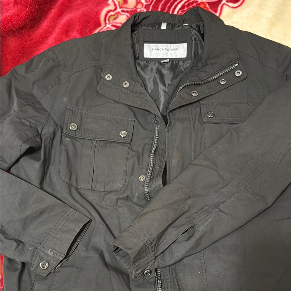 Marc New York Military Field Jacket with Zipper Closure